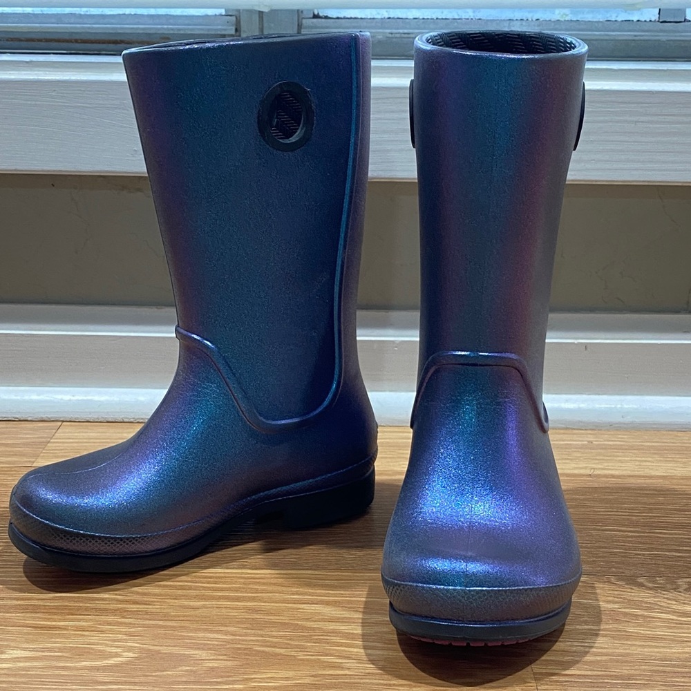 Crocs Iridescent Blue Boots